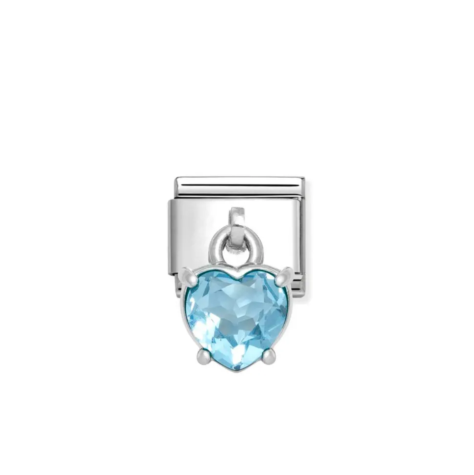 Nomination – Composable Classic CHARMS CUBIC ZIRCONIA steel, 925 sterling silver (15_Blue heart)
