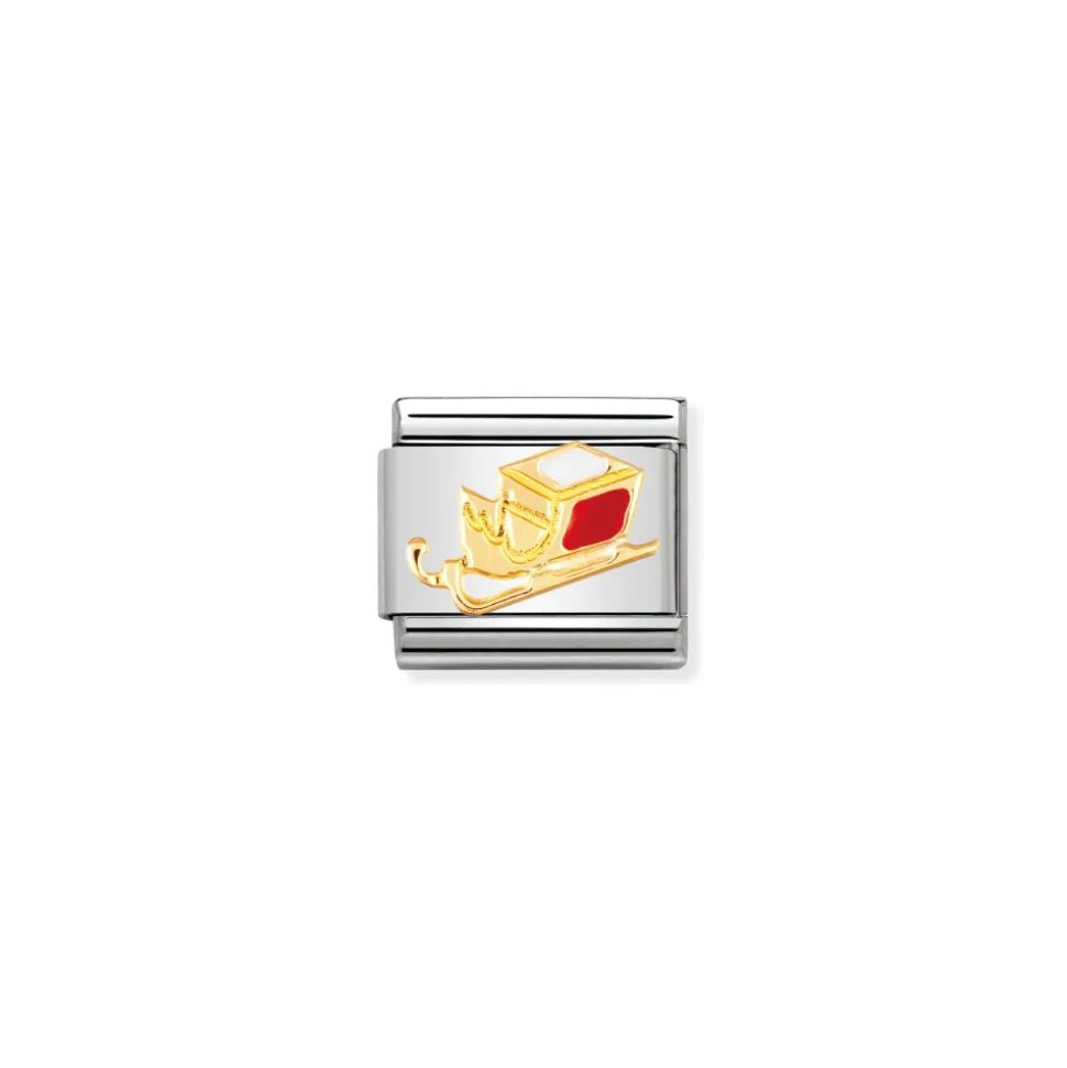 Nomination – COMPOSABLE Classic CHRISTMAS in stainless steel with enamel and 18k gold (07_Sledge)