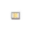 Nomination – COMPOSABLE Classic LETTERS in stainless steel with 18k gold and Cubic Zirconia (14_N)