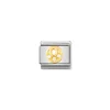 Nomination – COMPOSABLE Classic LETTERS in stainless steel with 18k gold and Cubic Zirconia (15_O)