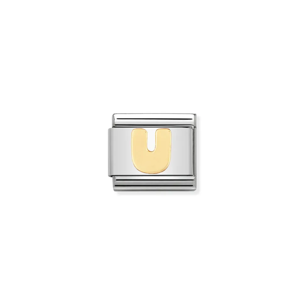 Nomination – COMPOSABLE Classic LETTERS in stainless steel with 18k gold U