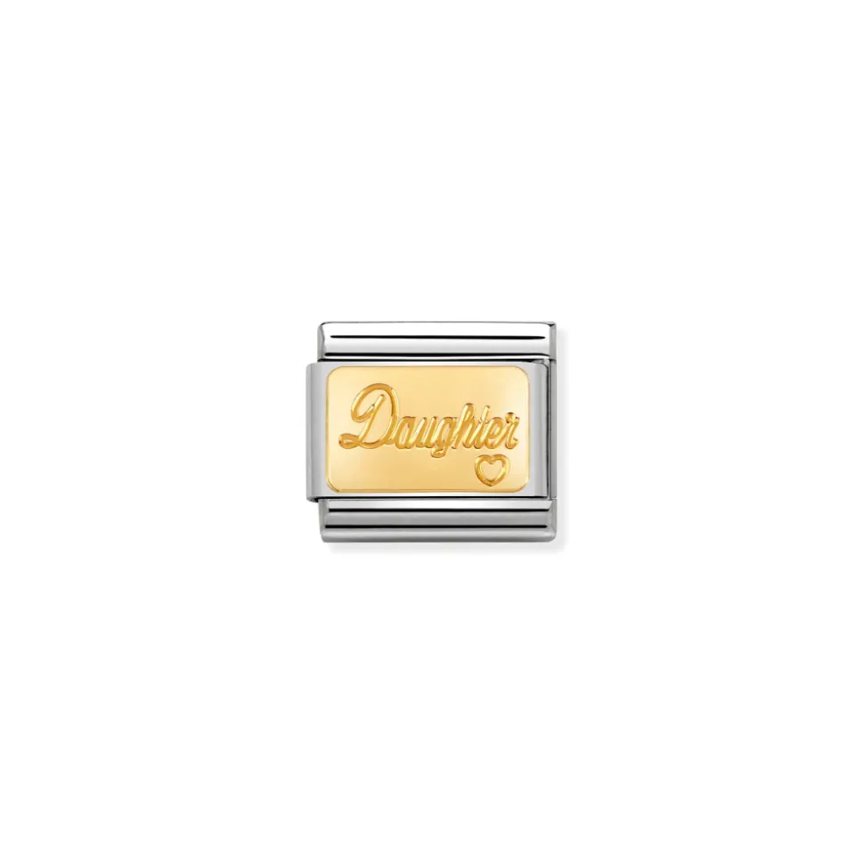 Nomination – COMPOSABLE Classic ENGRAVED SIGNS in stainless steel with 18k gold CUSTOM (25_Daughter)