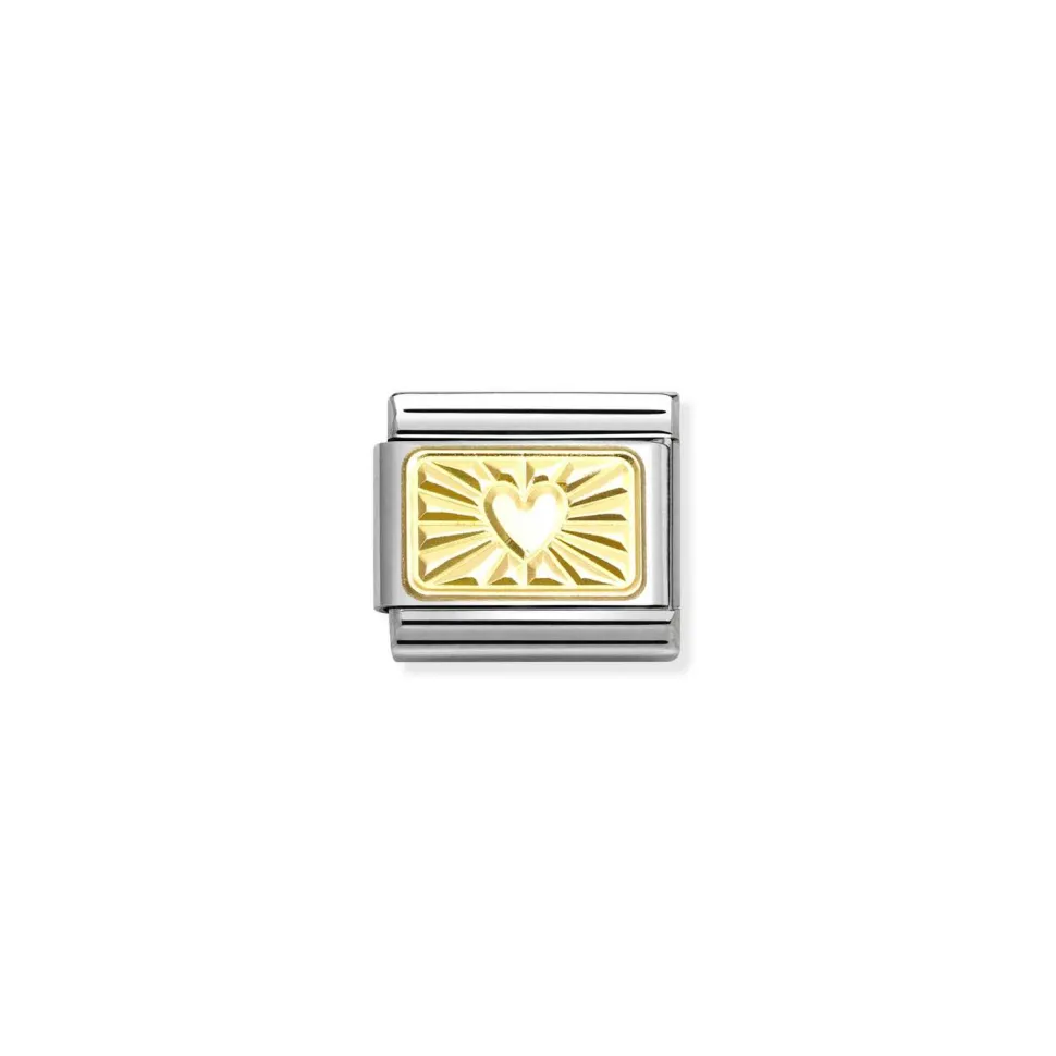 Nomination – COMPOSABLE Classic ENGRAVED SIGNS in stainless steel with 18k gold CUSTOM Diamond heart