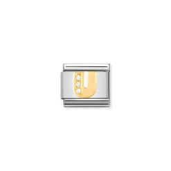 Nomination – COMPOSABLE Classic LETTERS in stainless steel with 18k gold and Cubic Zirconia (21_U)
