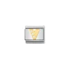 Nomination – COMPOSABLE Classic LETTERS in stainless steel with 18k gold and Cubic Zirconia (22_V)