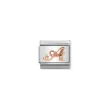 Nomination – Composable Classic LETTERS steel, zircon and 9k rose gold A