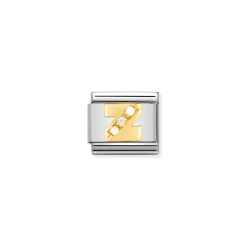 Nomination – COMPOSABLE Classic LETTERS in stainless steel with 18k gold and Cubic Zirconia (26_Z)