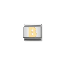 Nomination – COMPOSABLE Classic LETTERS in stainless steel with 18k gold B
