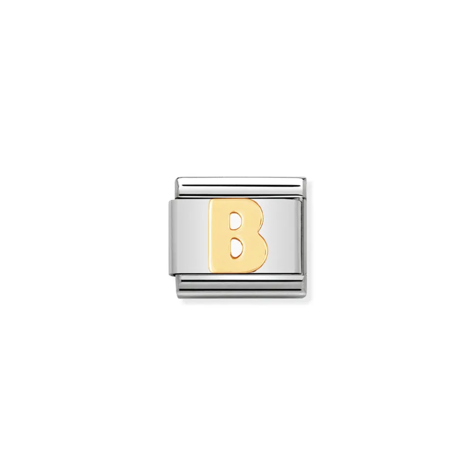 Nomination – COMPOSABLE Classic LETTERS in stainless steel with 18k gold B