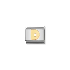 Nomination – COMPOSABLE Classic LETTERS in stainless steel with 18k gold D