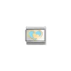 Nomination -Composable Classic LOVE 2 stainless steel, enamel and 18k gold (31_Heart in heart BLUE)