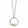 Noën – Intention halssmykke i sølv med symbol i 14k gult gull – Infinity