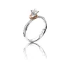 Noën – Love 4 ring i hvitt gull med en ring av rosegull og diamanter, 0,40ct TW/VS