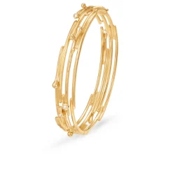 OLE LYNGGAARD COPENHAGEN – BoHo – Armring med 18k gult gull og 0,03 ct diamanter – 17-18cm