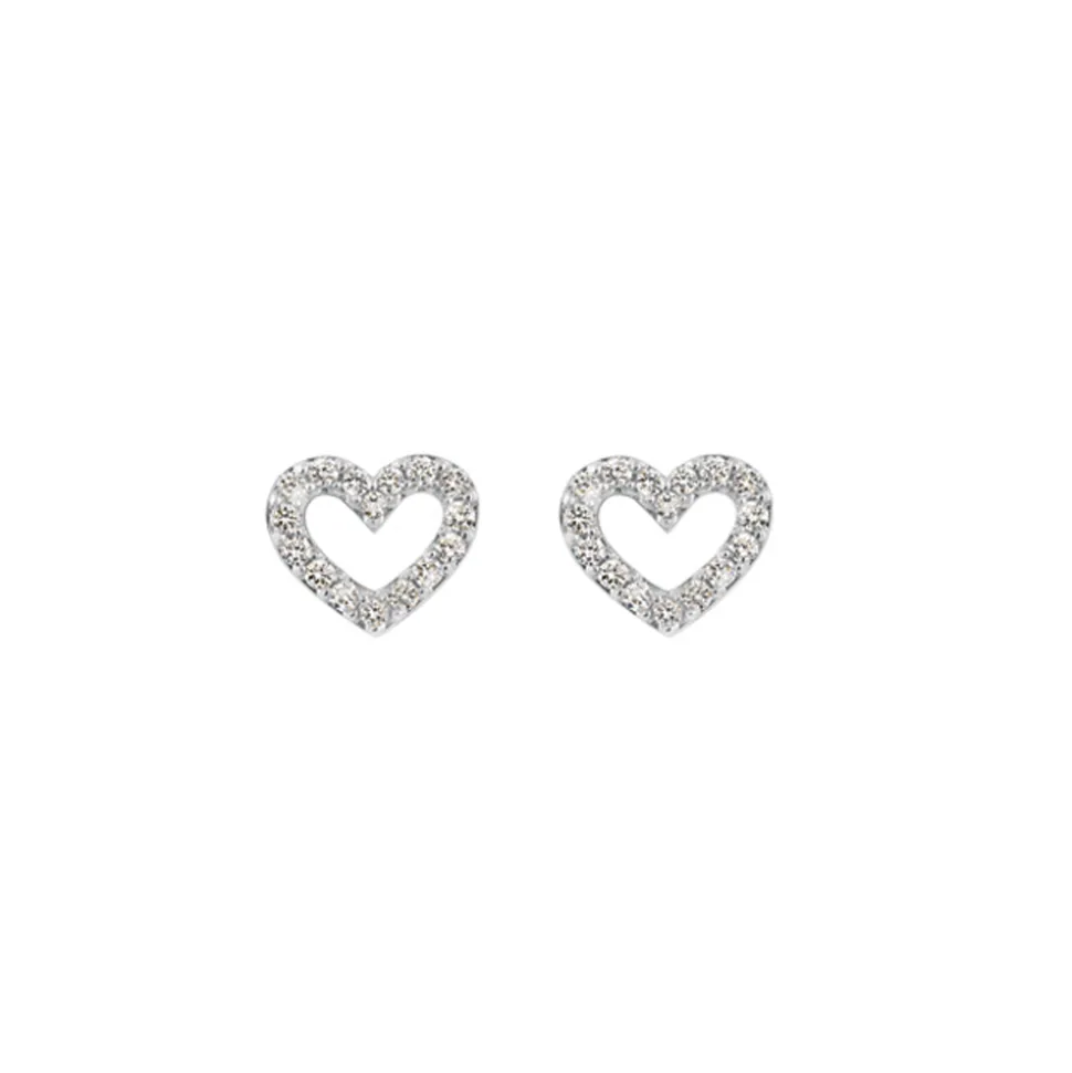 OLE LYNGGAARD COPENHAGEN – Heart ørepynt i hvitt gull med 0,32 ct diamanter