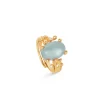 OLE LYNGGAARD COPENHAGEN – BoHo – Ring Liten – 18k gult gull med akvamarin og 0,02 ct diamanter