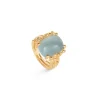 OLE LYNGGAARD COPENHAGEN – BoHo – Ring Medium – 18k gult gull med akvamarin og 0,04 ct diamanter