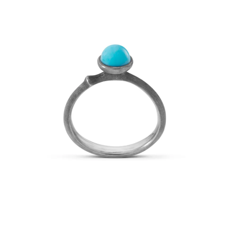 OLE LYNGGAARD COPENHAGEN – Lotus ring nr. 0 i sølv med turkis