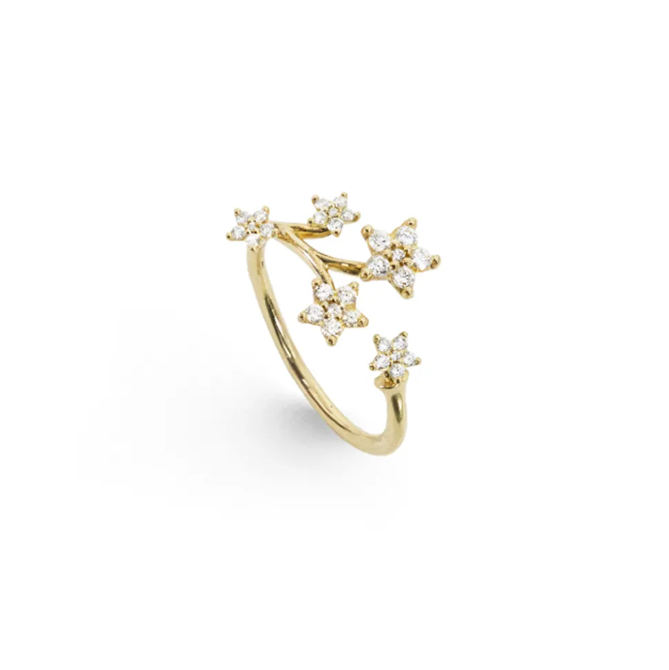 OLE LYNGGAARD COPENHAGEN – Shooting Stars ring i gult gull med 0,27 ct diamanter