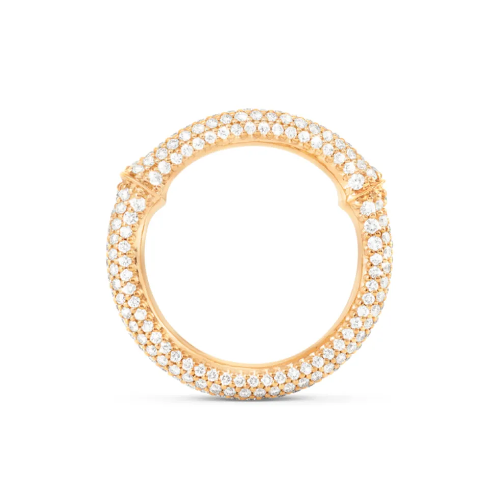OLE LYNGGAARD COPENHAGEN – Nature ring i gult gull pavert med diamanter (minst 1,01 ct)