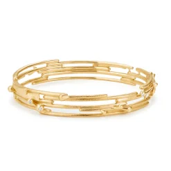 OLE LYNGGAARD COPENHAGEN – BoHo – Armring med 18k gult gull og 0,03 ct diamanter – 17-18cm