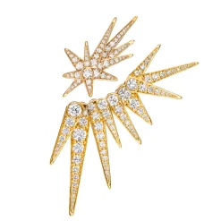 OLE LYNGGAARD COPENHAGEN – Funky Shooting Stars ørepynt i 18k gult gull med 0,54ct diamanter – Par