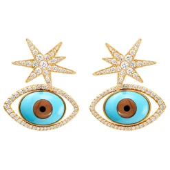 OLE LYNGGAARD COPENHAGEN – Funky Stars ørepynt i 18k gult gull med 0,24ct diamanter – Small