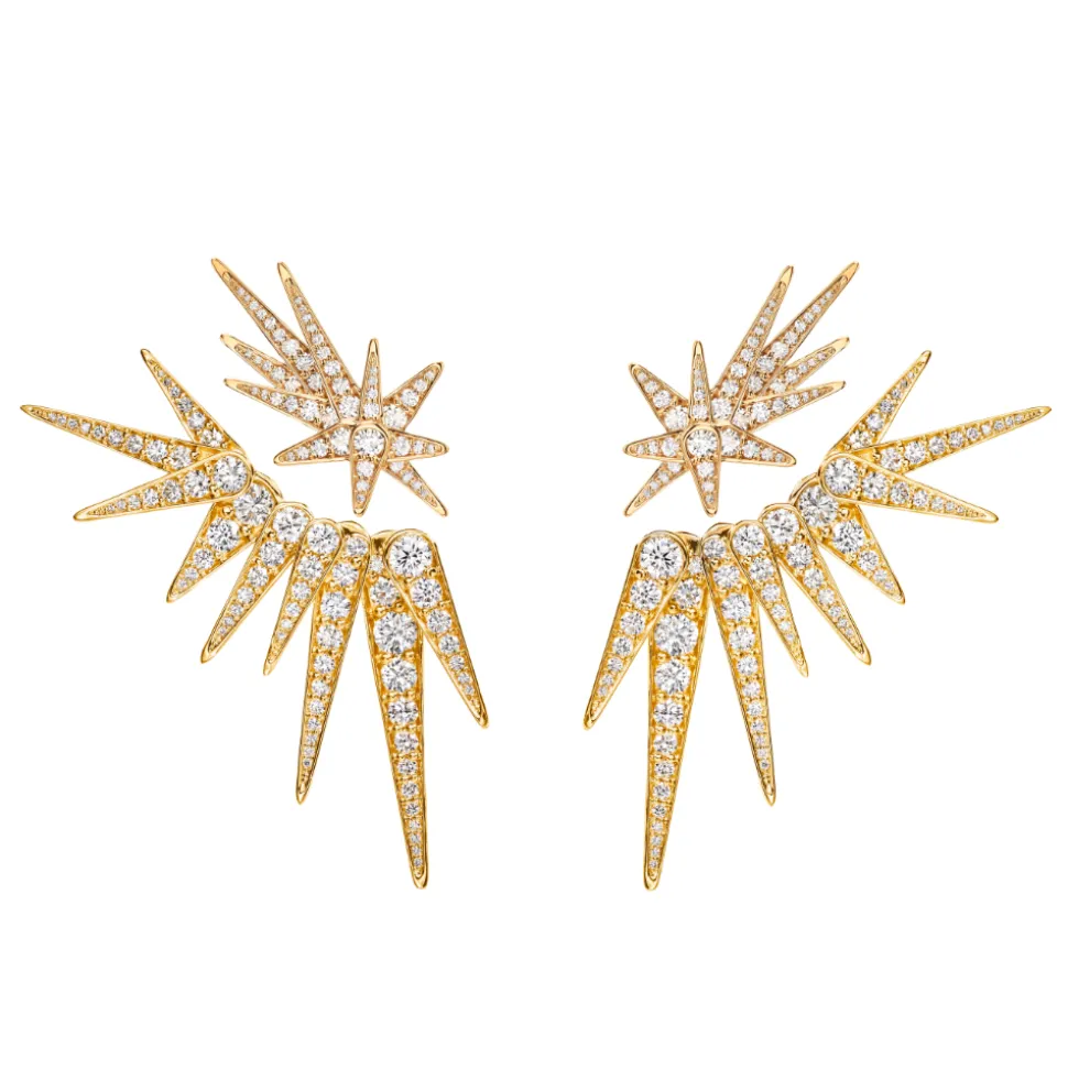 OLE LYNGGAARD COPENHAGEN – Funky Shooting Stars ørepynt i 18k gult gull med 0,54ct diamanter – Par