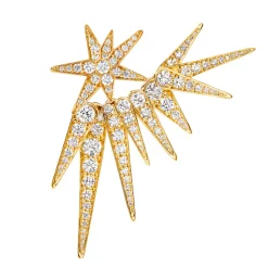 OLE LYNGGAARD COPENHAGEN – Funky Stars ørepynt i 18k gult gull med 0,36ct diamanter – Medium