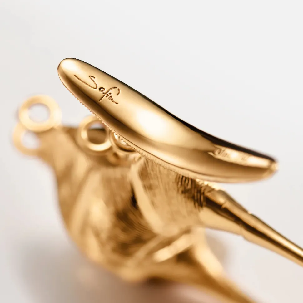 OLE LYNGGAARD COPENHAGEN – Young Fish ørepynt i 18k gult gull – Store