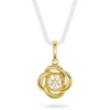 Pan Jewelry – Anheng i gult gull med hvit zirkonia, rose – NB: Kun anheng!