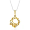 Pan Jewelry – Anheng i gult gull med hvit zirkonia, krans – NB: Kun anheng!