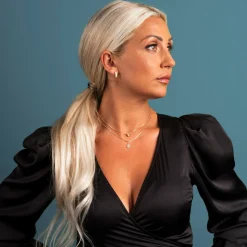 Pan Jewelry – Anheng i gult gull med hvit zirkonia, stjerne – NB: Kun anheng!