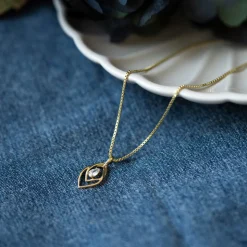 Pan Jewelry – Anheng i gult gull med hvit zirkonia – NB: Kun anheng!