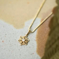 Pan Jewelry – Anheng i gult gull med hvit zirkonia, stjerne – NB: Kun anheng!