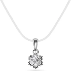 Pan Jewelry – Anheng i hvitt gull med diamanter 0,15ct W/P1