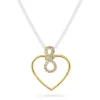 Pan Jewelry – Anheng i 14k gult gull med infinity og hjerte