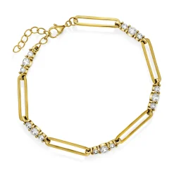 PAN Jewelry – Armbånd i forgylt sølv med zirkonia