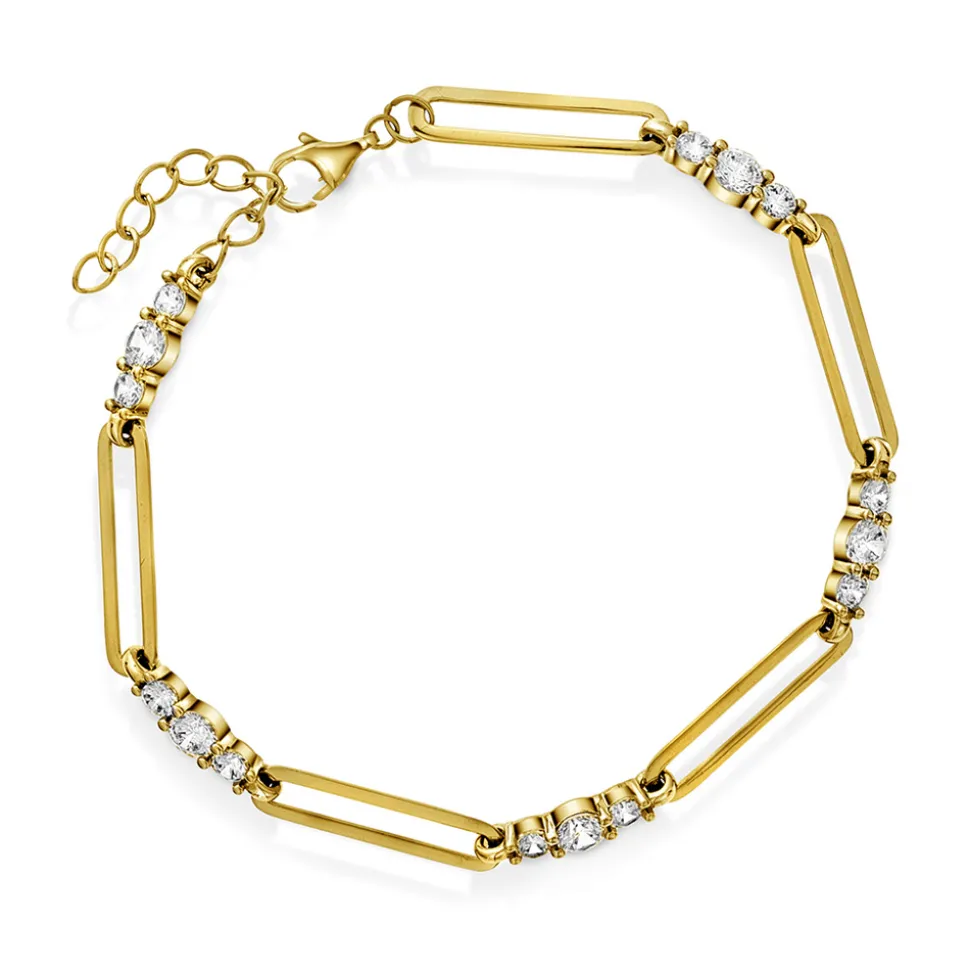 PAN Jewelry – Armbånd i forgylt sølv med zirkonia