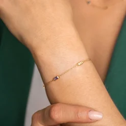 Pan Jewelry – Armbånd i forgyldt sølv med fargede zirkonia