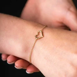 Pan Jewelry – Armbånd i forgylt sølv med zirkonia, hjerte