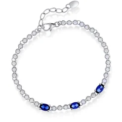 Pan Jewelry – Armbånd i sølv med blå zirkonia