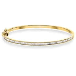 Pan Jewelry – Armring i gult gull med zirkonia