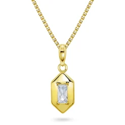 PAN Jewelry – Halssmykke i forgyldt sølv med zirkonia, baguette