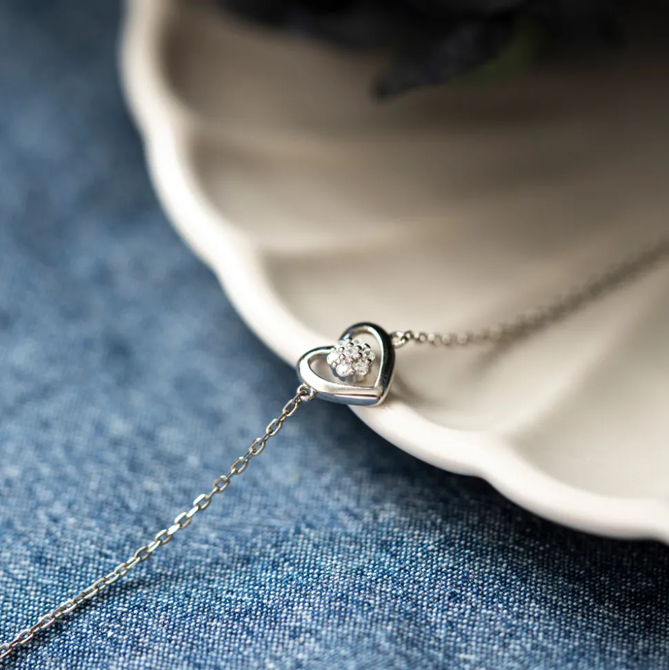 PAN Jewelry – Hjerte armbånd i sølv med zirkonia