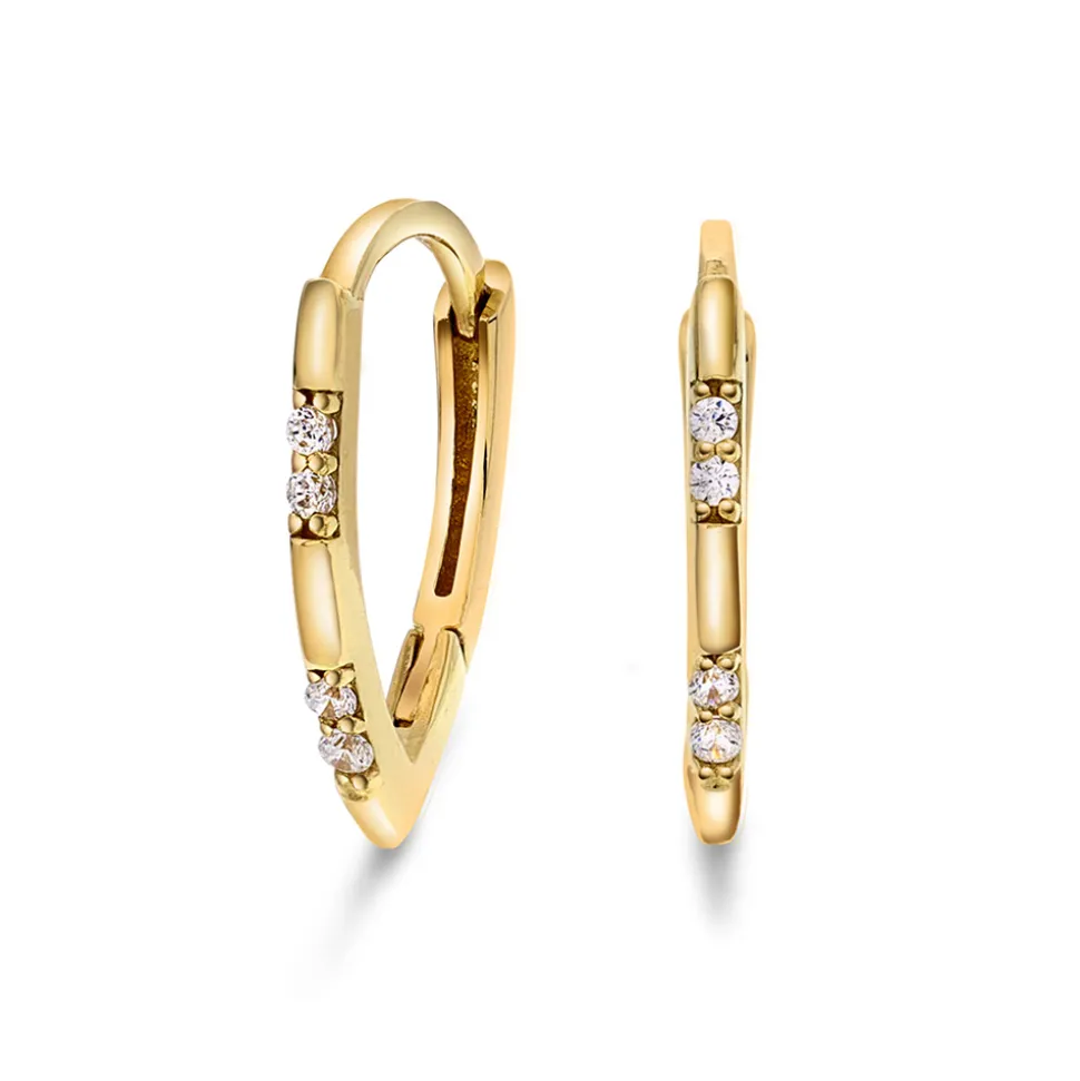 Pan Jewelry – Ørepynt i gult gull med zirkonia
