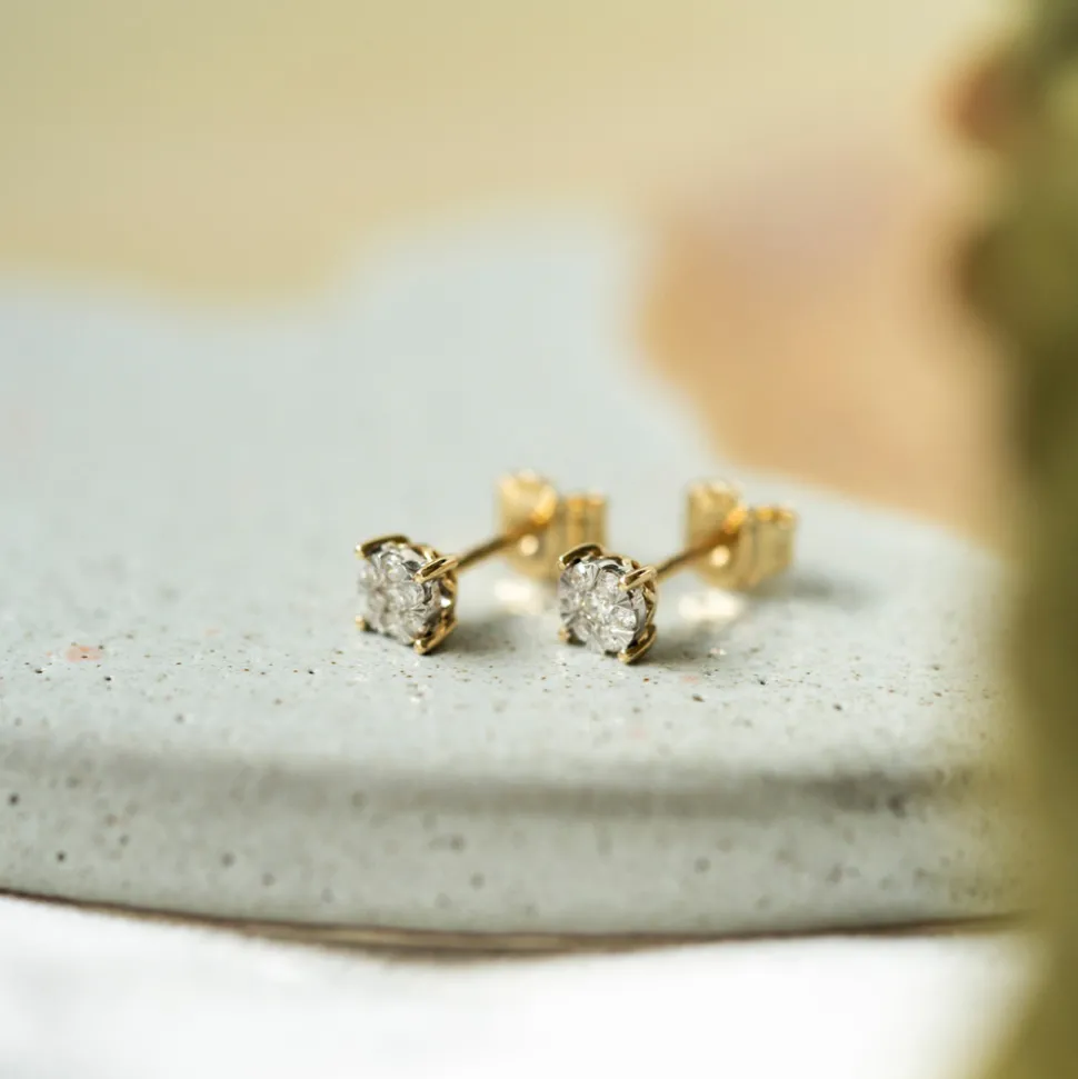 Pan Jewelry – Ørepynt i gult gull med diamanter – 0,13 ct W/SI