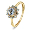 Pan Jewelry – Ring i gult gull med aquamarin og diamanter