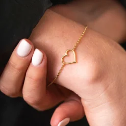 Pan Jewelry Classic – Armbånd i forgylt sølv med åpent hjerte