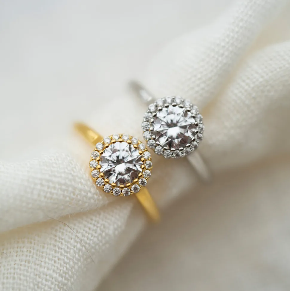 PAN Jewelry Classic – Forgylt sølvring med zirkonia
